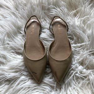 New M. Gemi Sz 35.5 Nude Patent Leather Slingback